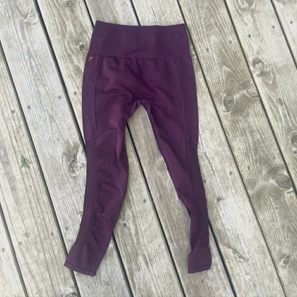 Fabletics maroon leggings seamless ruched high waist leggings Small